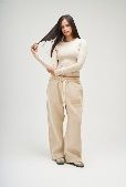 SEEMLY ROUND LONG SLEEVE BEIGE XS