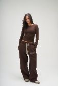 SEEMLY ROUND LONG SLEEVE BROWN S