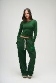SEEMLY ROUND LONG SLEEVE DARK GREEN S