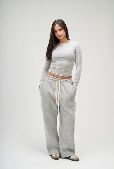 SEEMLY ROUND LONG SLEEVE LIGHT GREY S