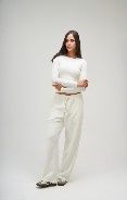 SEEMLY ROUND LONG SLEEVE WHITE XS