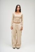 SEEMLY SQUARE LONG SLEEVE BEIGE M