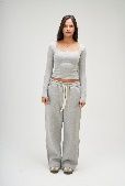SEEMLY SQUARE LONG SLEEVE LIGHT GREY M