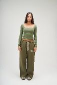 SEEMLY SQUARE LONG SLEEVE OLIVE M