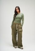 SEEMLY ROUND LONG SLEEVE OLIVE XS