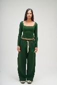 SEEMLY SQUARE LONG SLEEVE DARK GREEN L