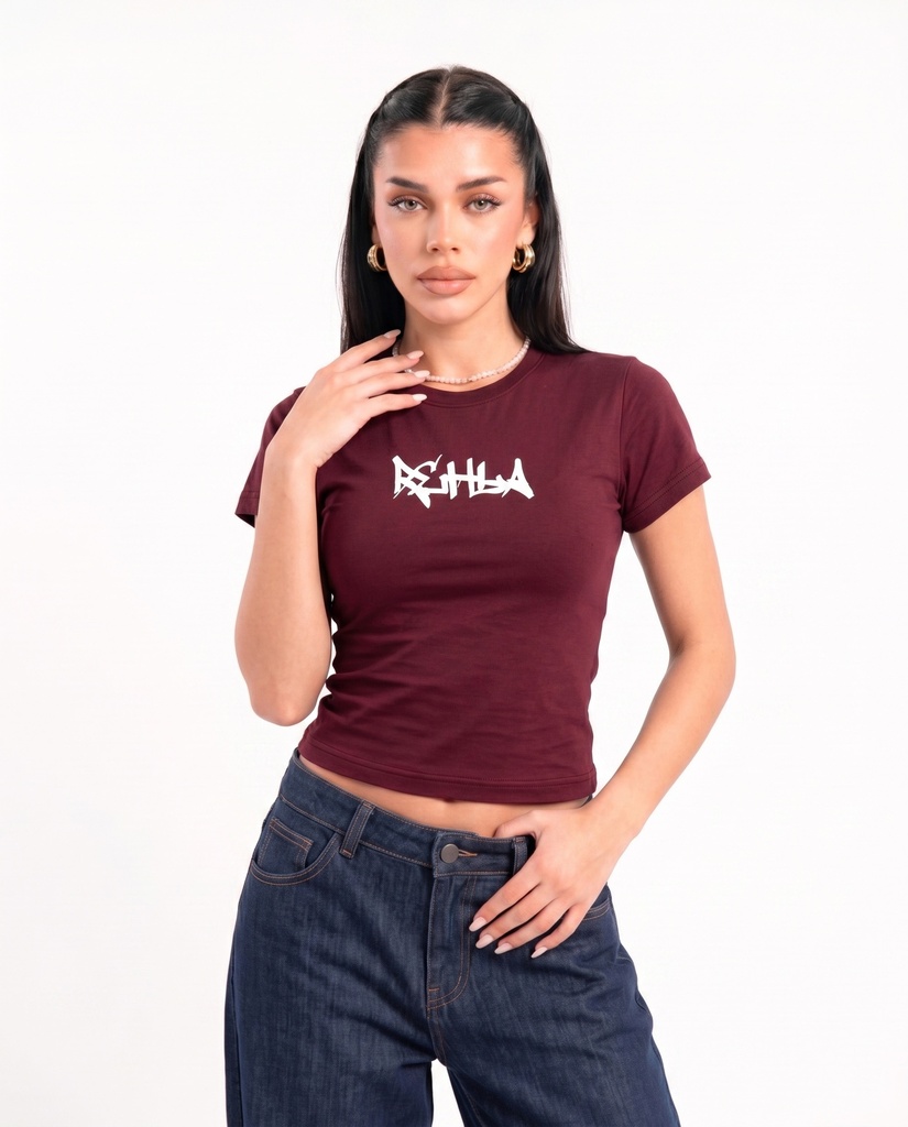REHLA BABY TEE BURGANDY L
