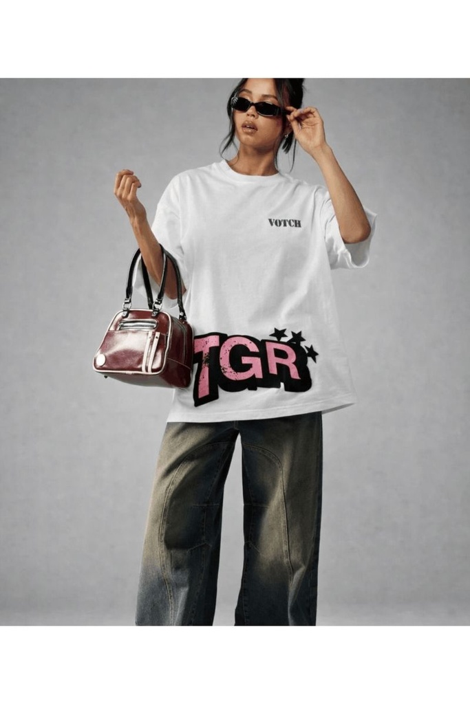 VOTCH TGR WHITE TEE XS