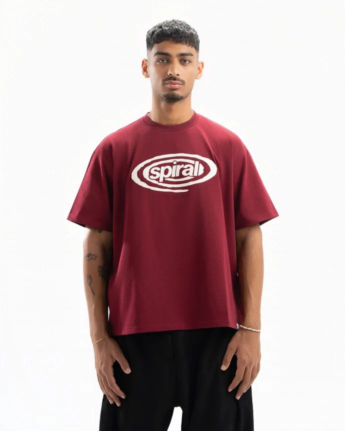 SPIRAL ESSENTIALL T-SHIRT BURGANDY L