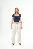 SEEMLY SUMMER SQUARE TOP NAVY S