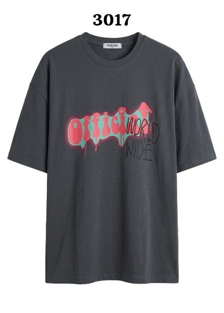 FOURTEEN WORLD WIDE TEE DARK GREY XL
