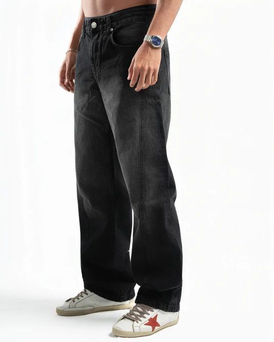 SPIRAL STRIPE JEANS BLACK 34