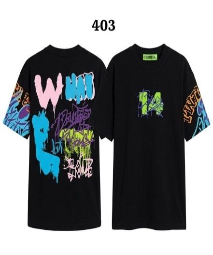 FOURTEEN PAINT TEE KIDS BLACK 8Y