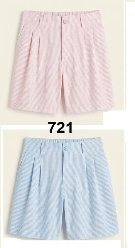 FOURTEEN STRIPED LINEN SHORT BABY BLUE S