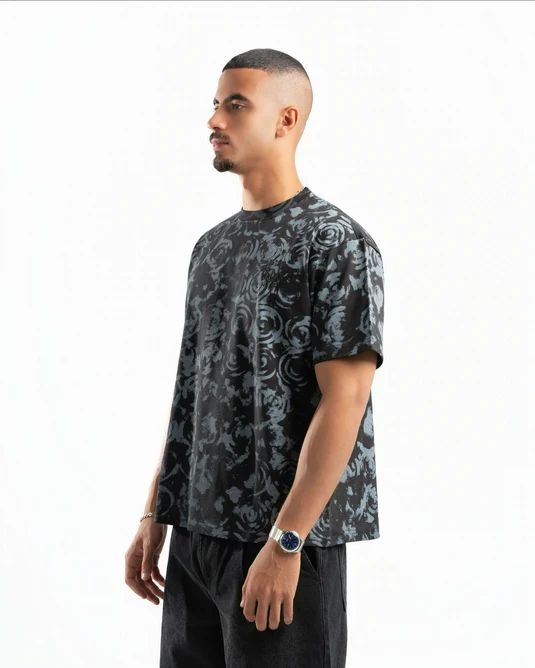 SPIRAL FULL SPIRAL PRINT TEE BLACK S