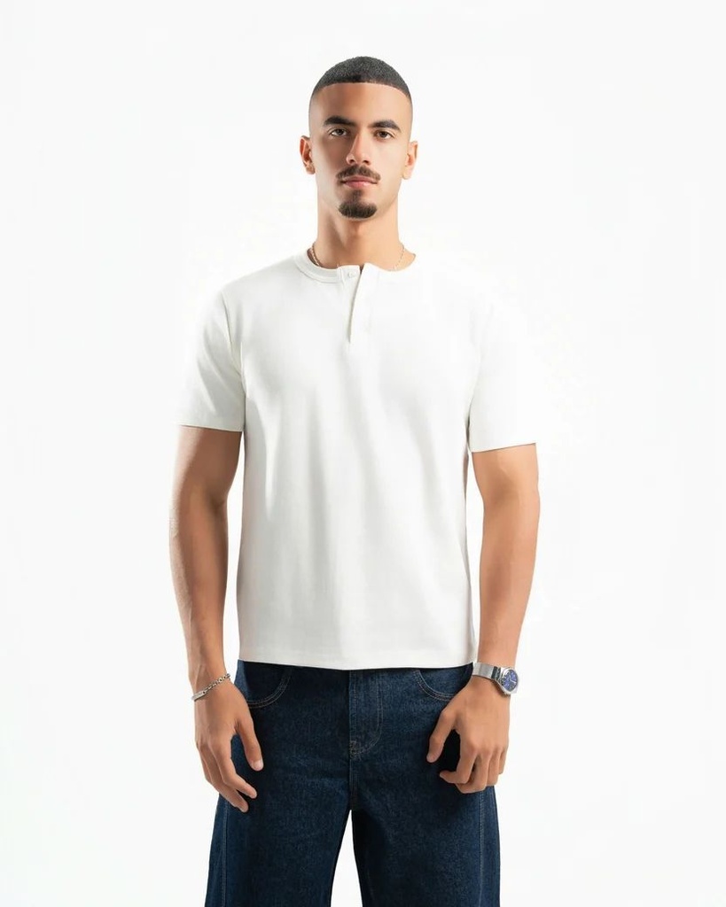 SPIRAL ESSENTIAL HENLY SHIRT WHITE L