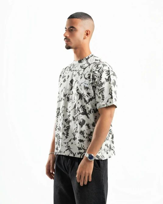 SPIRAL FULL SPIRAL PRINT TEE WHITE M