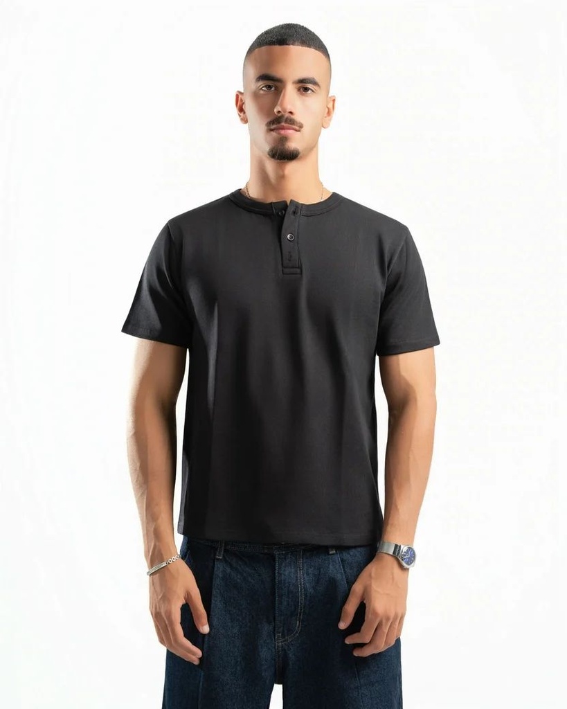 SPIRAL ESSENTIAL HENLY SHIRT BLACK L