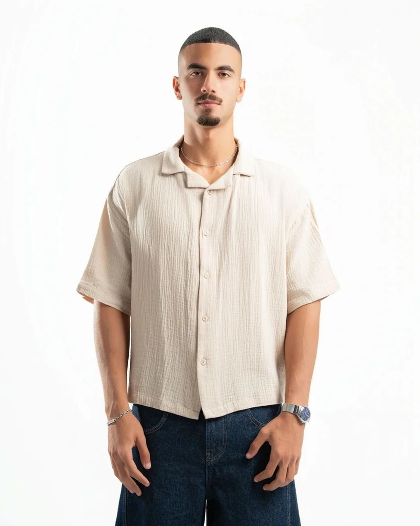 SPIRAL CAPRI HALF SLEEVE SHIRT BEIGE M