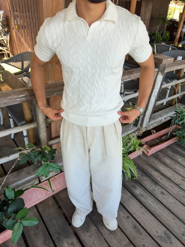 OUTLYER POLO KNITTE MEN WHITE XL