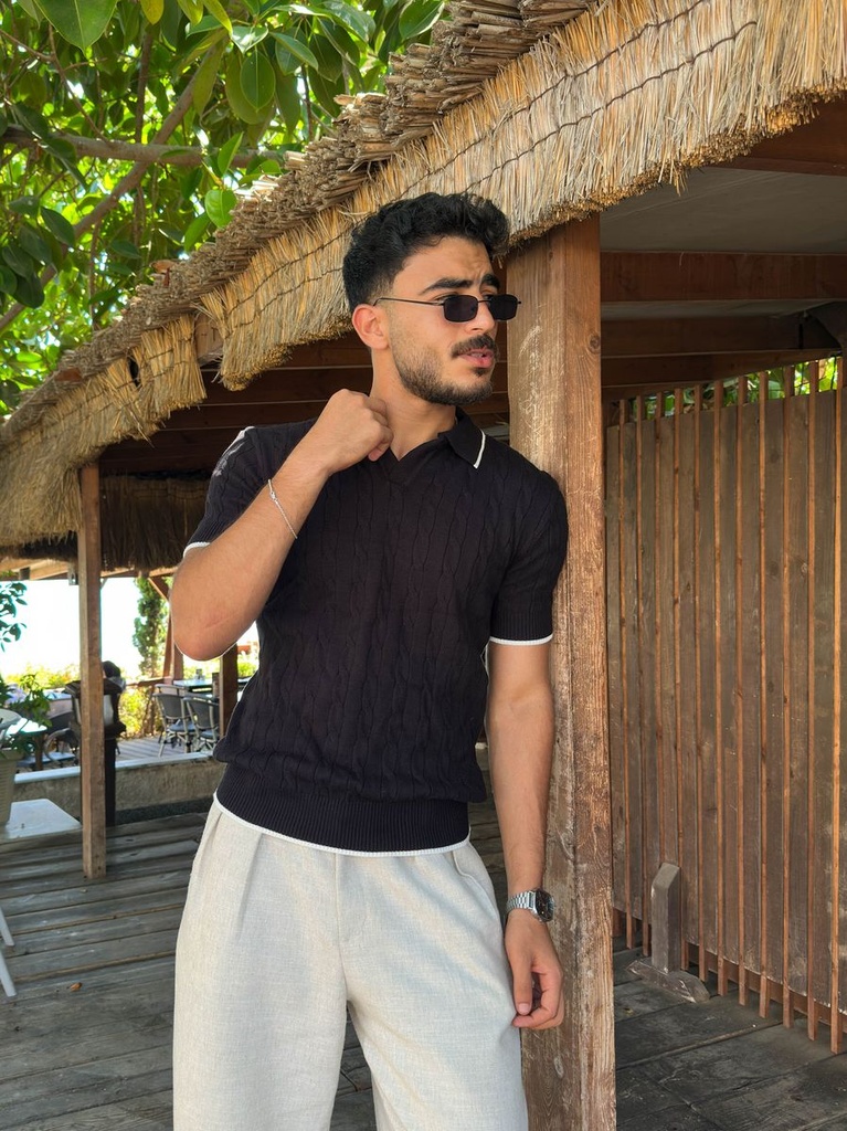 OUTLYER POLO KNITTE MEN BLACK XL