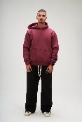 SEEMLY BASIC HOODIE BURGUN++