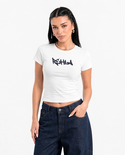 REHLA BABY TEE WHITE XS