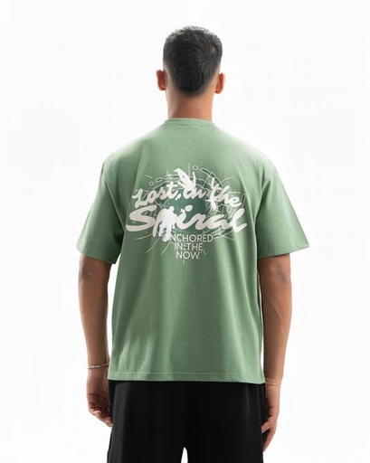 SPIRAL GRAPHIC TEE GREEN XS