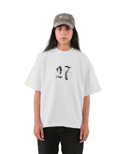 27 CRUSHED TYPE TEE WHITE S
