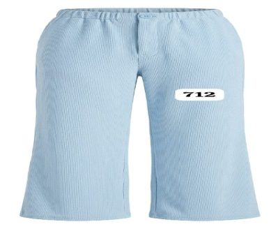 [712] FOURTEEN STRIPPED LINEN PANTS BABY BLUE S